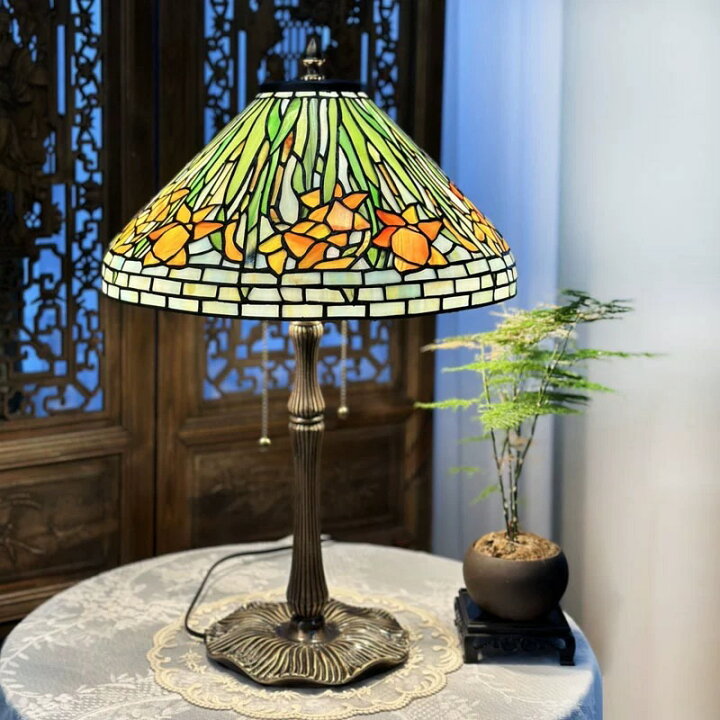 楽天市場】A016811高級ステンドグラスランプ ．卓上スタンド 豪華  