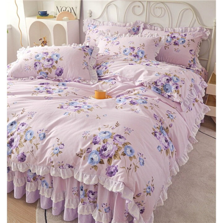 楽天市場】ベッド用品4点セット掛け布団カバー 枕カバー ベッドパッド  