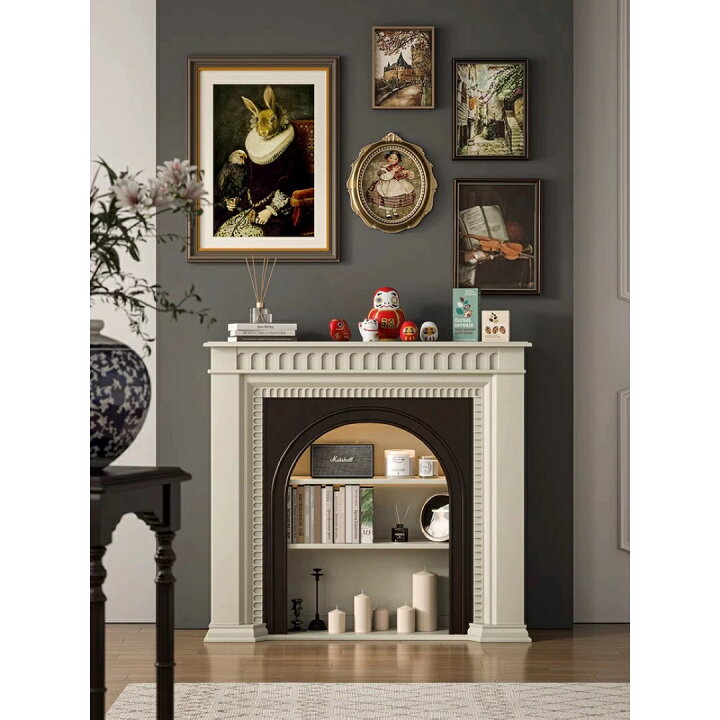 楽天市場】A033918玄関テーブル アンティーク調マントルピース型  