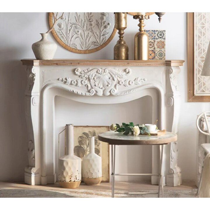 楽天市場】A033936玄関テーブル アンティーク調マントルピース型  