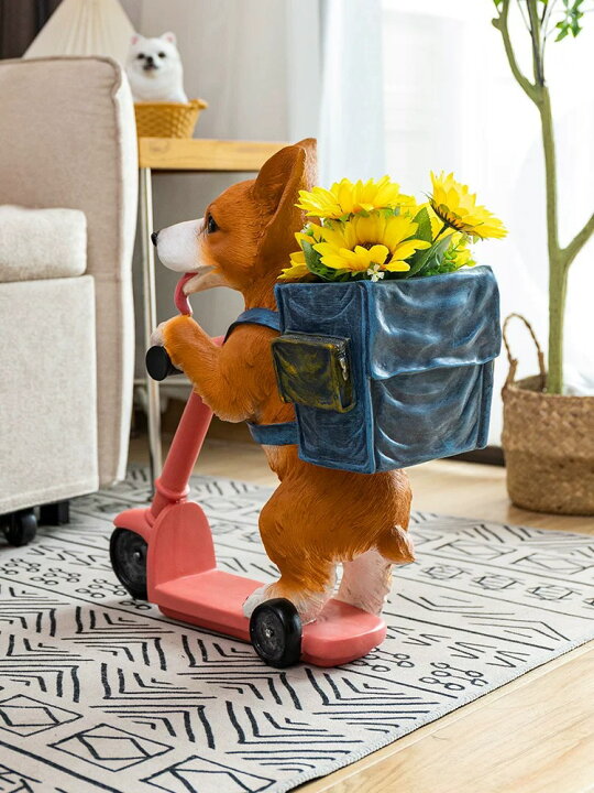 楽天市場】A011890新品 収納 置物 植木鉢 盆栽工芸品 コーギー犬雑貨  