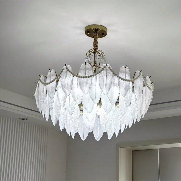 楽天市場】A034060パール 水晶シャンデリア LED ペンダントライト  