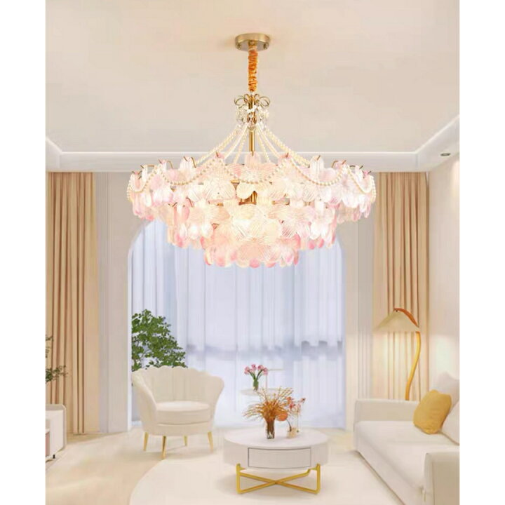 楽天市場】A034064水晶シャンデリア LED ペンダントライトランプ 花柄  