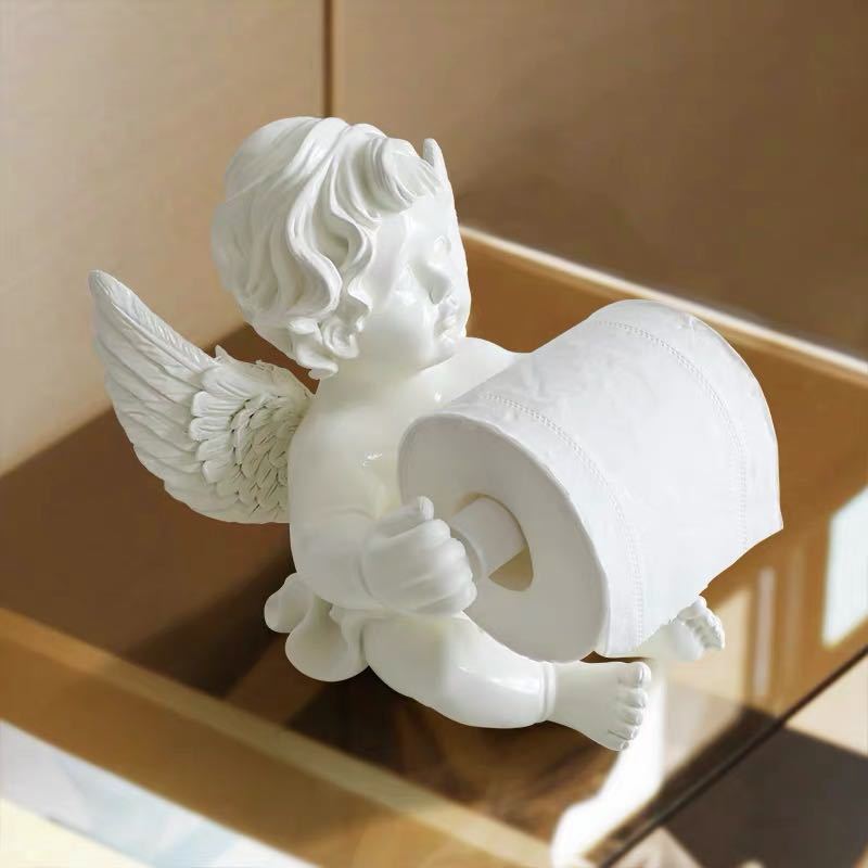 楽天市場】トイレットペーパーホルダー 飾り置き 天使 : リタハウス