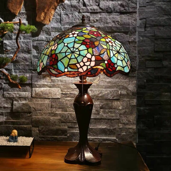 楽天市場】A024652ステンドグラスランプ ．卓上スタンド 豪華テーブル  