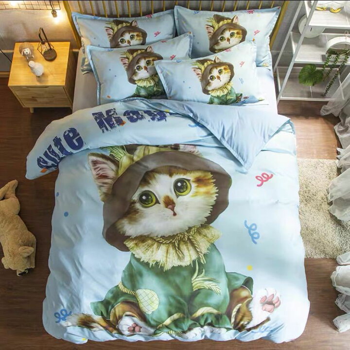 楽天市場】A011065ワイドダブル ベッド用品4点セット ．寝具 ボックス  