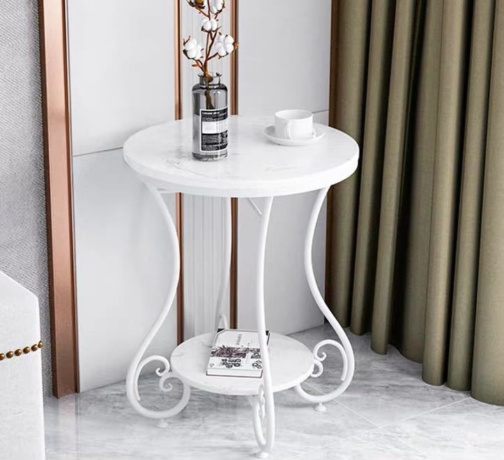 高級サイドテーブル 大理石テーブル アンティーク調デザイン．幅50cm 電話台 花台 玄関テーブル コンソールテーブル サイドテーブル・ナイトテーブル