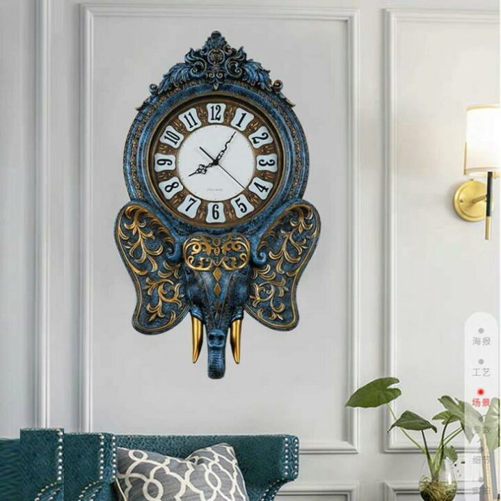 楽天市場】A043239壁掛け時計 クロック．かけ時計 掛け時計 豪華 象  