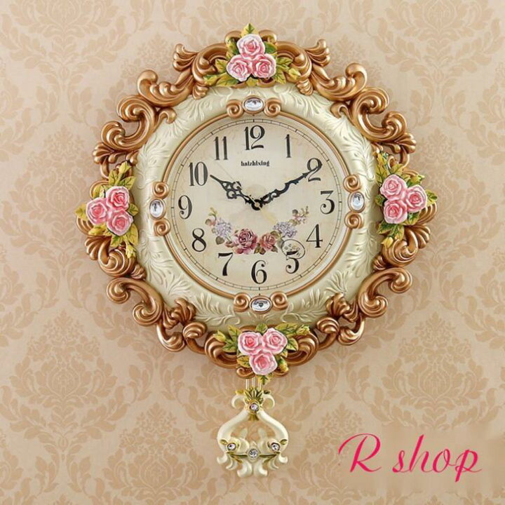 楽天市場 掛けクロック 壁掛け時計 かけ時計 花柄姫系雑貨 振り子時計 リタハウス 楽天市場店 楽天市場 掛けクロック 壁掛け時計 かけ時計 花柄姫系雑貨 振り子時計 リタハウス 楽天市場店