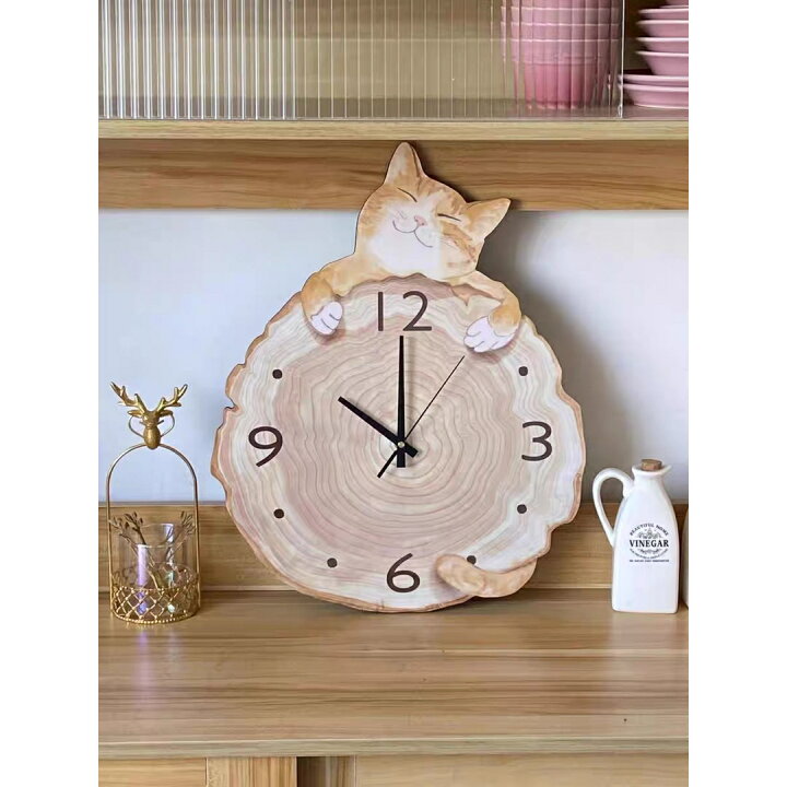 楽天市場】A037578掛け時計 部屋飾り 壁掛け時計 可愛い 猫 ネコ  