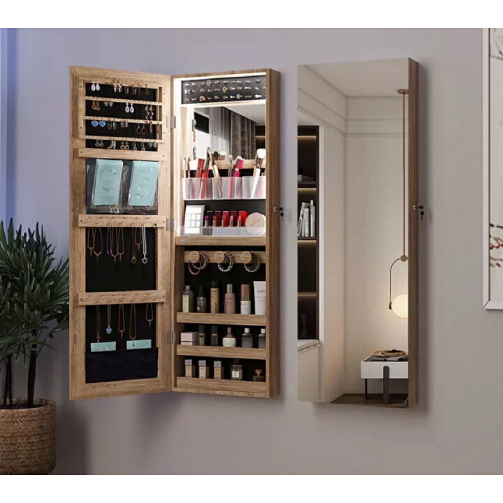 楽天市場】A037614収納棚 スタンドミラー 全身鏡ミラー付きラック 収納  