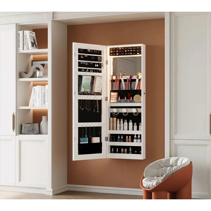 楽天市場】A037616収納棚 スタンドミラー 全身鏡ミラー付きラック 収納  