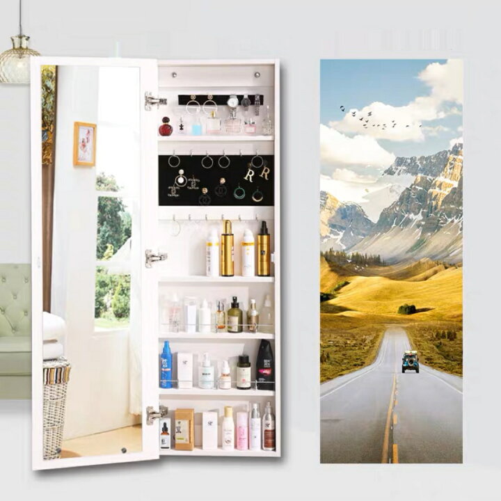 楽天市場】A037629収納棚 スタンドミラー 全身鏡ミラー付きラック 収納  