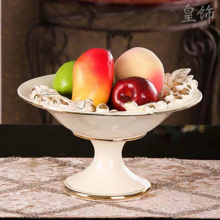 A004404高級果物皿 盛り皿 お菓子皿、フルーツプレート、花柄豪華 