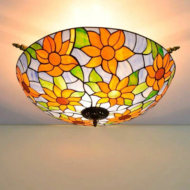 楽天市場】A046316ステンドグラス ペンダントライト豪華天井照明  