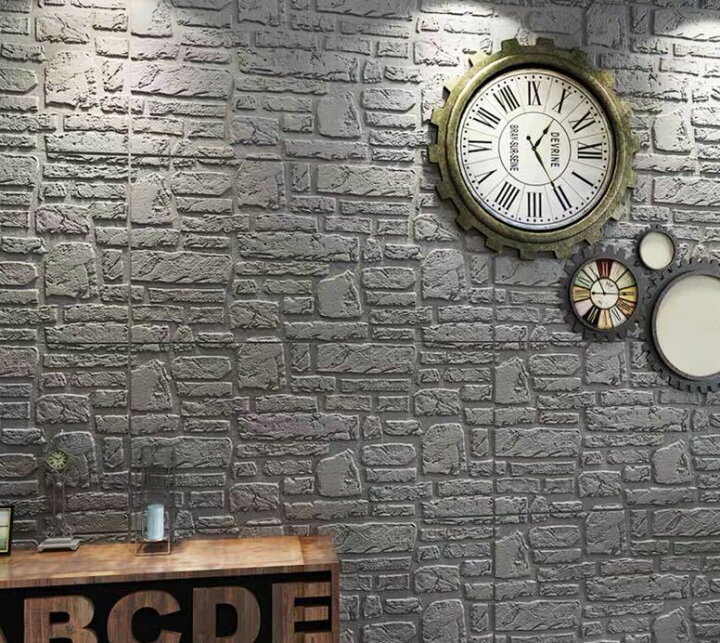 楽天市場】A04053350枚 70cm×70cm 背景壁 ．3D立体レンガ模様壁紙 防水  