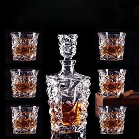 デカンタとグラスセット ガラス食器 ウイスキーグラス ロックグラス7点セット