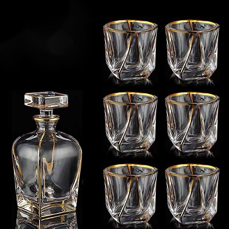 高級デカンタとグラスセット ガラス食器 ウイスキーグラスロックグラス 7点セット | リタホーム　楽天市場店