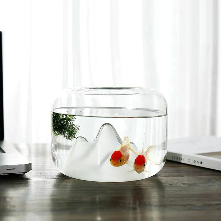 楽天市場 金魚鉢 ガラス鉢 メダカ 小魚 ポット 雪山 おしゃれ リタホーム 楽天市場店