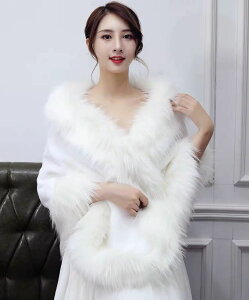 正規 価格 豪華肩掛け 結婚式 毛皮風ケープ 大判ショール ポンチ ボレロ ファーストール Hzlhj 掘り出し物 Jlt Polinema Org