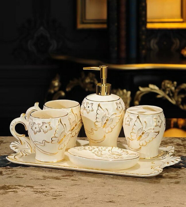 楽天市場】A001028高級サニタリー6点セットディスペンサー 歯ブラシ  