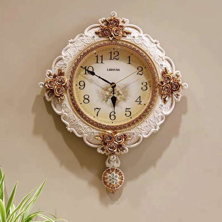 楽天市場】A023297北歐風 貴族風 クロック。壁掛け時計 かけ時計  
