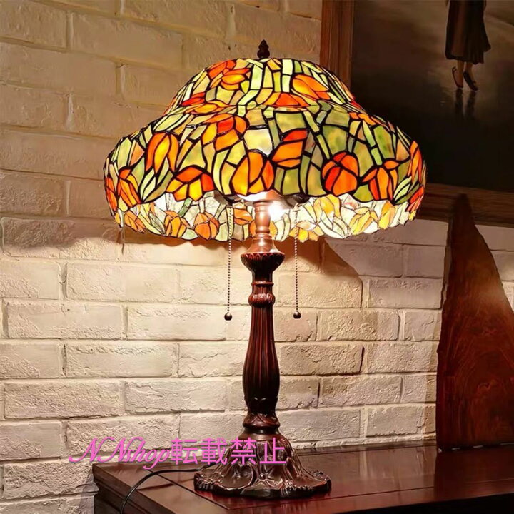 楽天市場】A026269高級ステンドグラスランプ ．卓上スタンド 豪華  