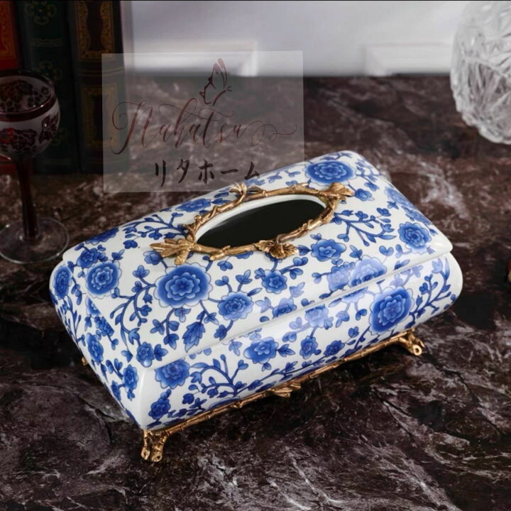 楽天市場】A029091高級陶器 ティッシュケース テッシュボックス  