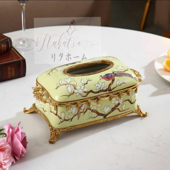 楽天市場】A022568高級陶器 ティッシュケース テッシュボックス  