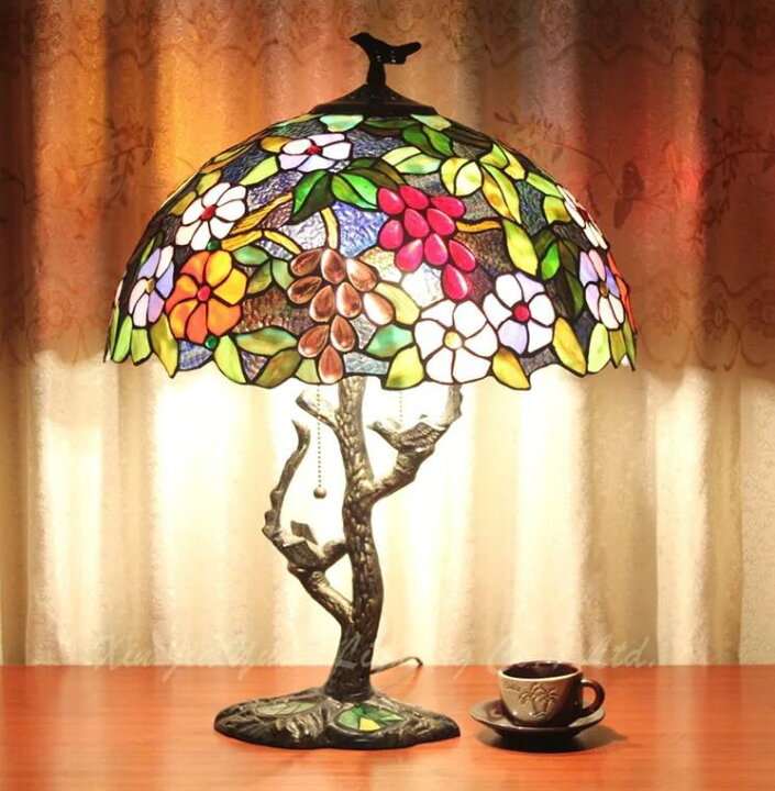 い87 ステンドグラスランプ 卓上スタンド 卓上照明 
