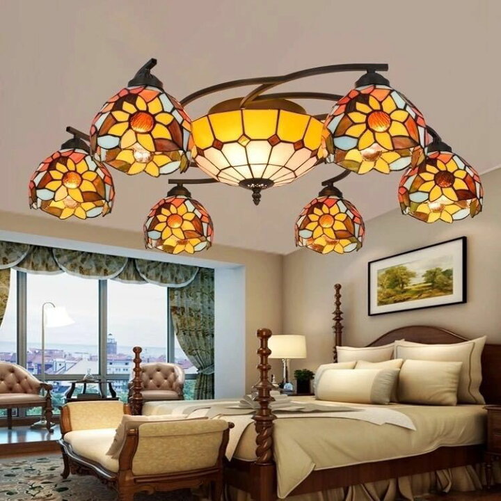 楽天市場】ステンドグラス．ペンダントライト豪華天井照明ステンド  