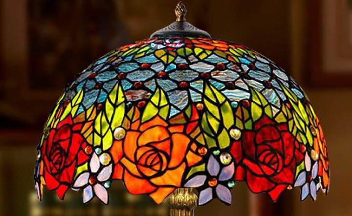 楽天市場】A012279ステンドグラスランプ 卓上スタンド 豪華テーブル  