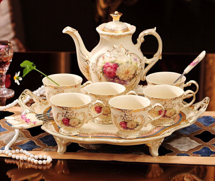 楽天市場】西洋ティー・コーヒーカップセット カップ6客セット 花柄 姫 