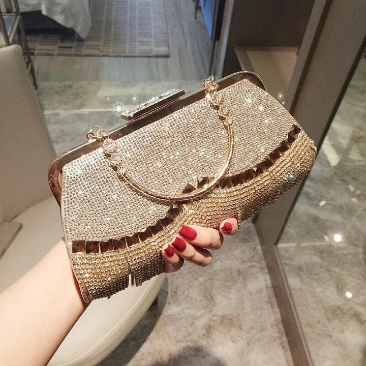 楽天市場】A016863豪華パーティーバッグ ストーンBAG クラッチバッグ  