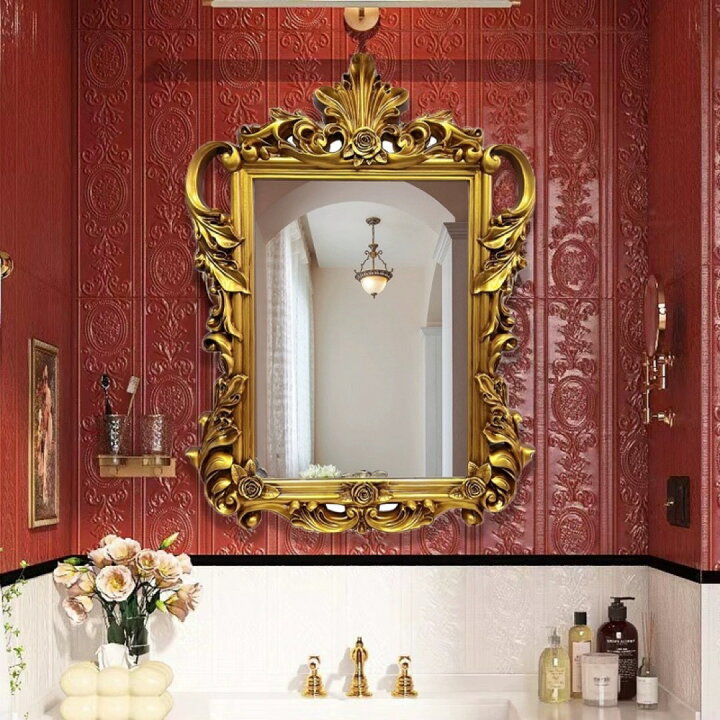 楽天市場】A032747高級感 豪華鏡 アンティーク調 壁掛け鏡 壁掛け  