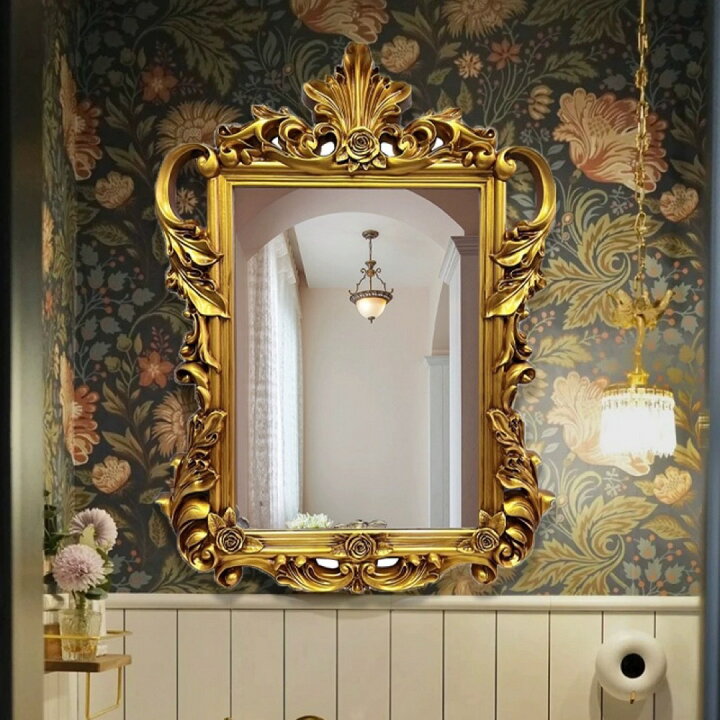 楽天市場】A032747高級感 豪華鏡 アンティーク調 壁掛け鏡 壁掛け  