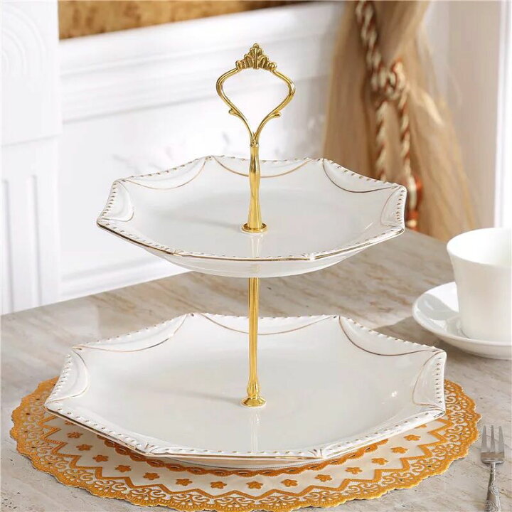 楽天市場】A045099ケーキ スタンド プレート 2段セット アフタヌーン  