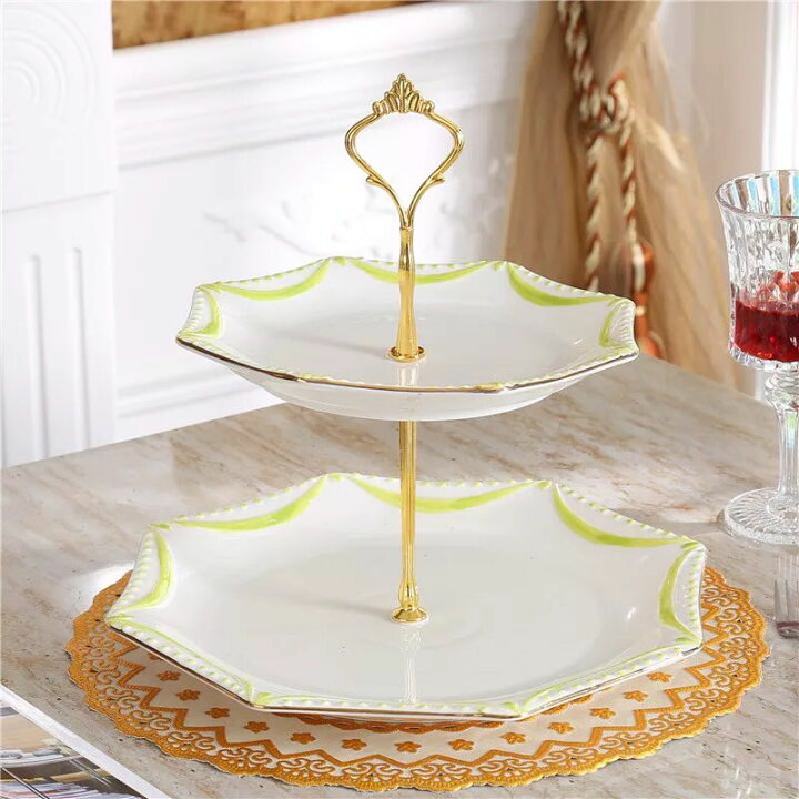 楽天市場】A046434ケーキ スタンド プレート 2段セット アフタヌーン  