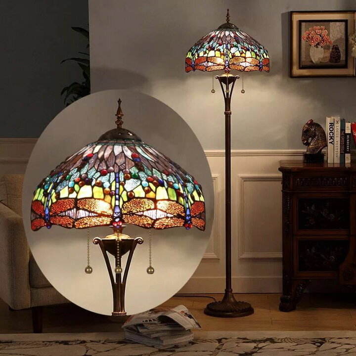 楽天市場】A012104ステンドグラスフロアライト ．間接照明 フロア  