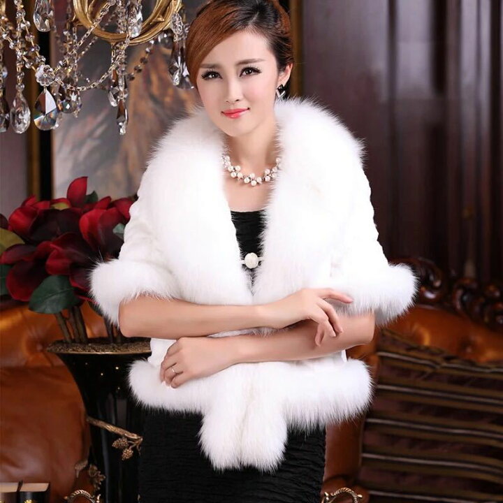 楽天市場】A022711毛皮風ミンクケープ ．ファーショール ファー  