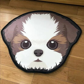 シーズー犬タイプ☆ラグマット 玄関マット．カーペット．お風呂マット 犬柄60サイズ