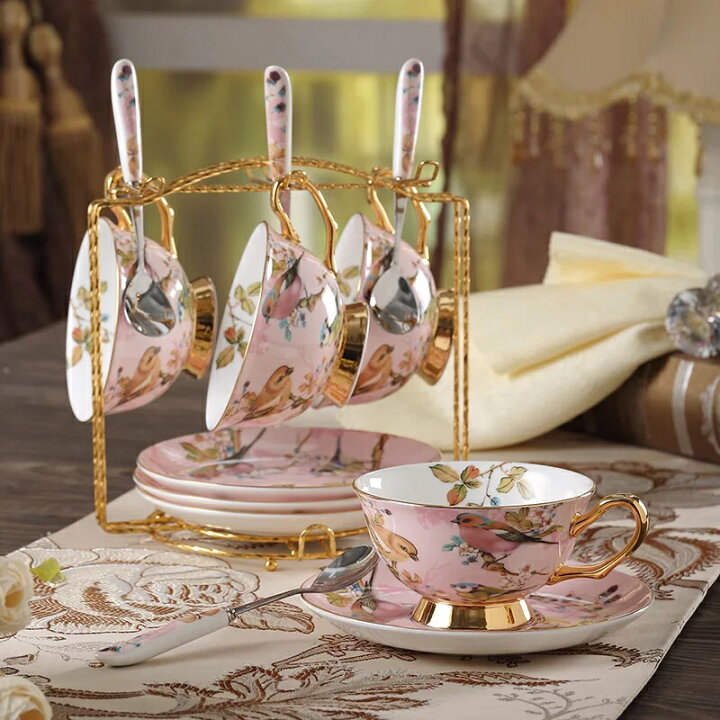 楽天市場】A008075ティー・コーヒーカップセット カップ＆ソーサー4客  