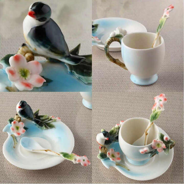 楽天市場】上品ティーカップ＆ソーサー 3客セット 花柄．陶器．食器 