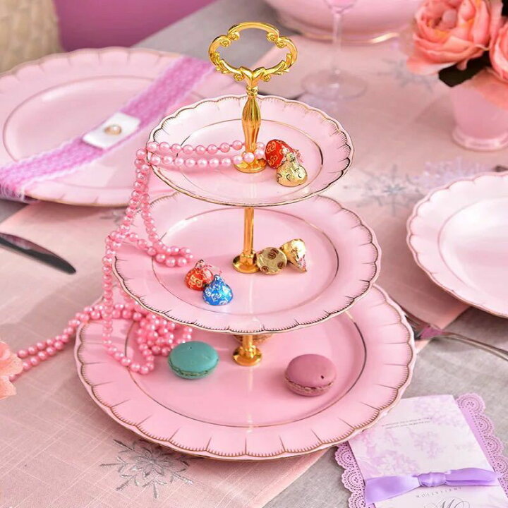 ケーキ スタンド プレート 3段セット アフタヌーンティー フルーツ  