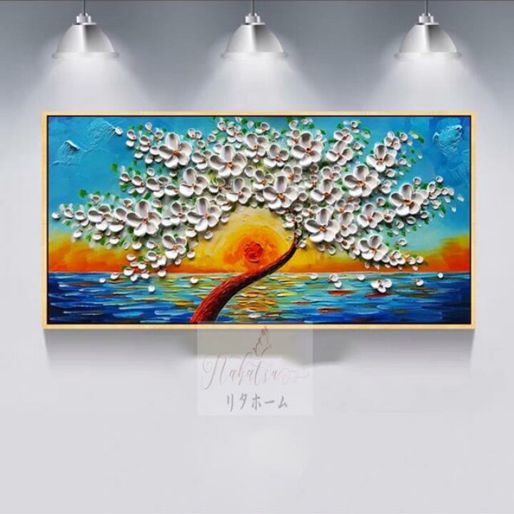 楽天市場】A004288手作り油画 額つき 美術品 絵画インテリア壁飾り 