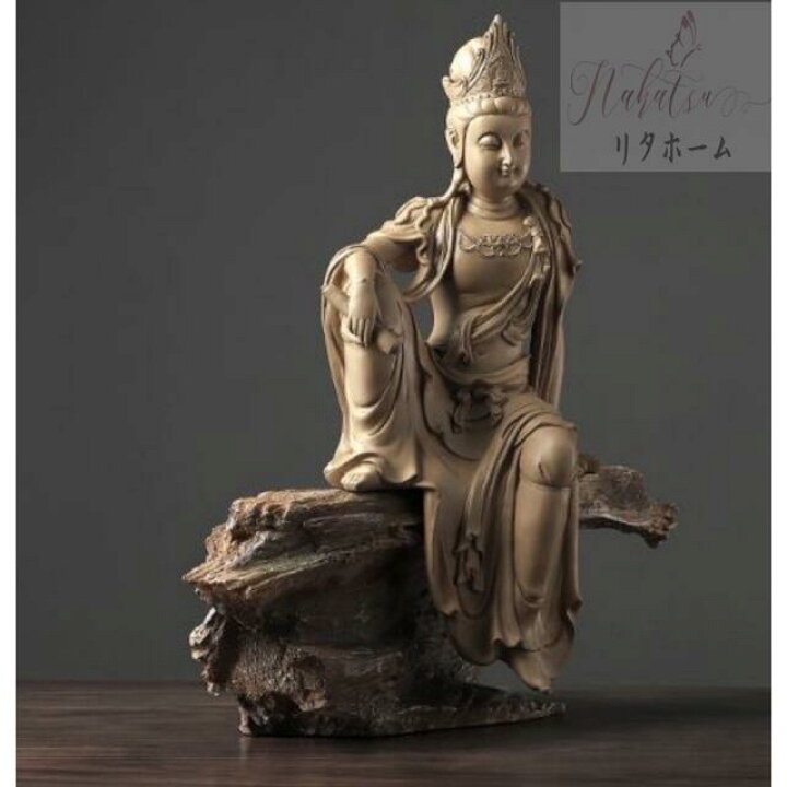 楽天市場】A004725新品 自在観音菩薩禅意仏像置物 台座付き  