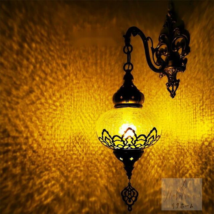 楽天市場】A005087手作りトルコランプ クラックガラス ブラケット  