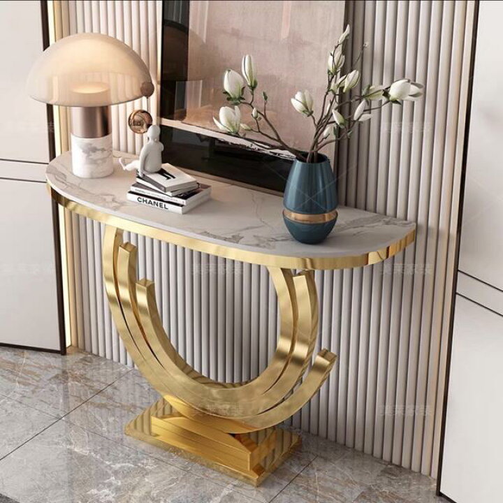 楽天市場】高級サイドテーブル 人造大理石コンソールテーブル 玄関  