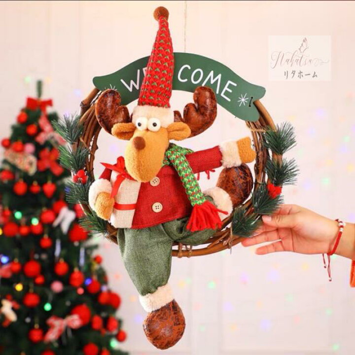 楽天市場】A005554クリスマスリース クリスマス花輪 ドアリース 壁飾り  