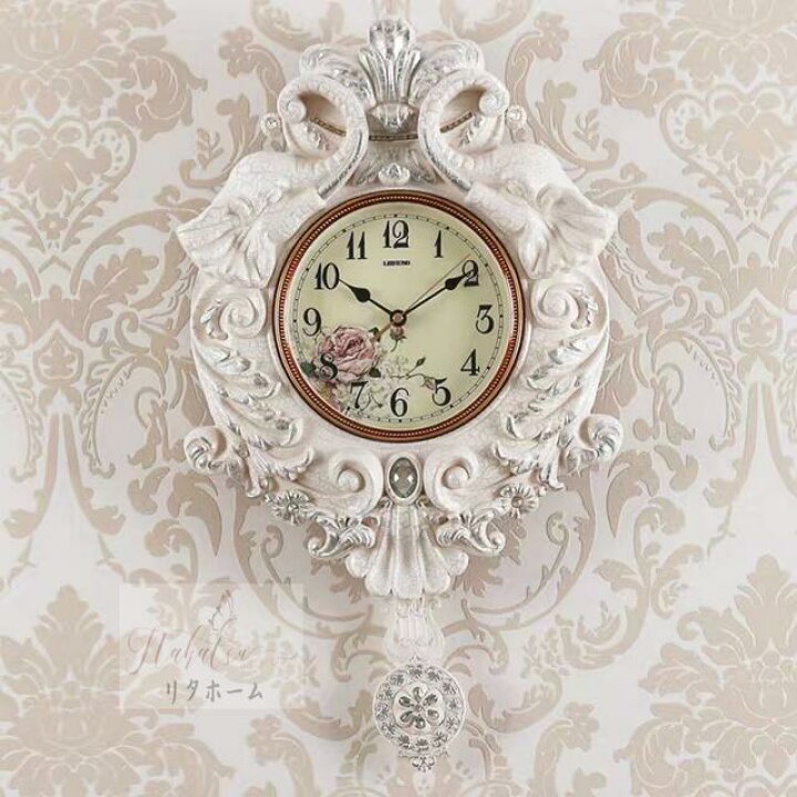 楽天市場】A005713北歐風 英国貴族風 クロック。壁掛け時計 かけ時計  